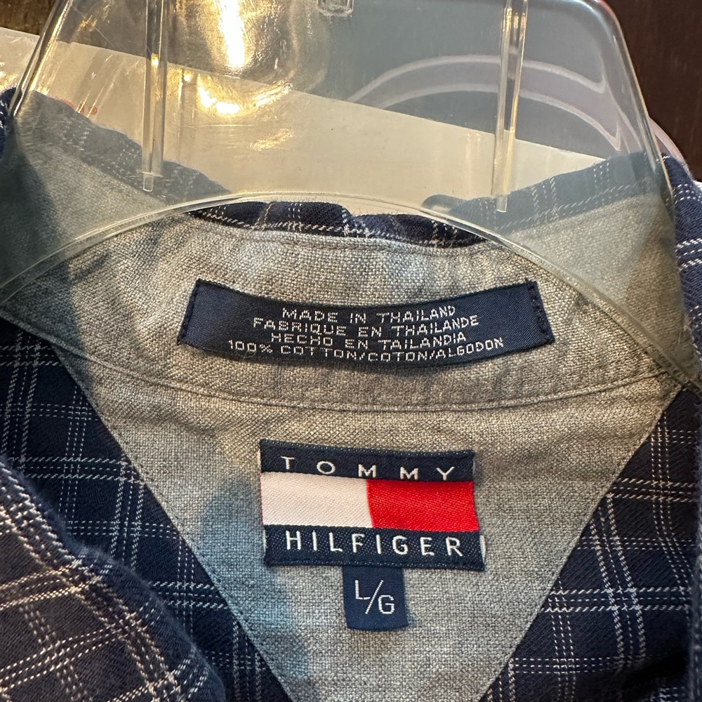 Tommy Hilfiger Navy Plaid Casual Shirt